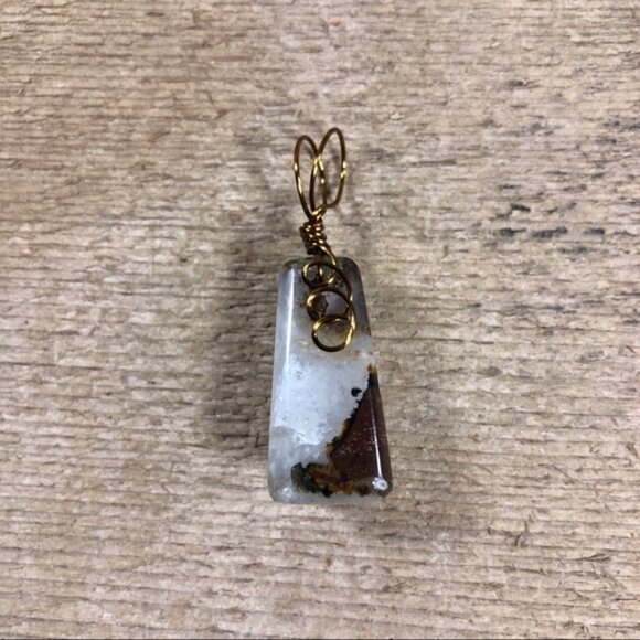 Natural Banded Agate Necklace Pendant - Picture 1 of 5